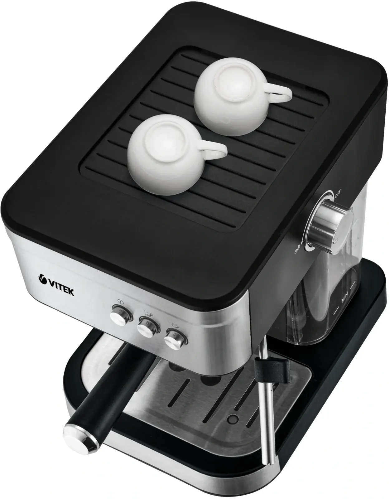 Кофеварка рожковая Vitek VT-8468 1000Вт черный/стальной - фото 2