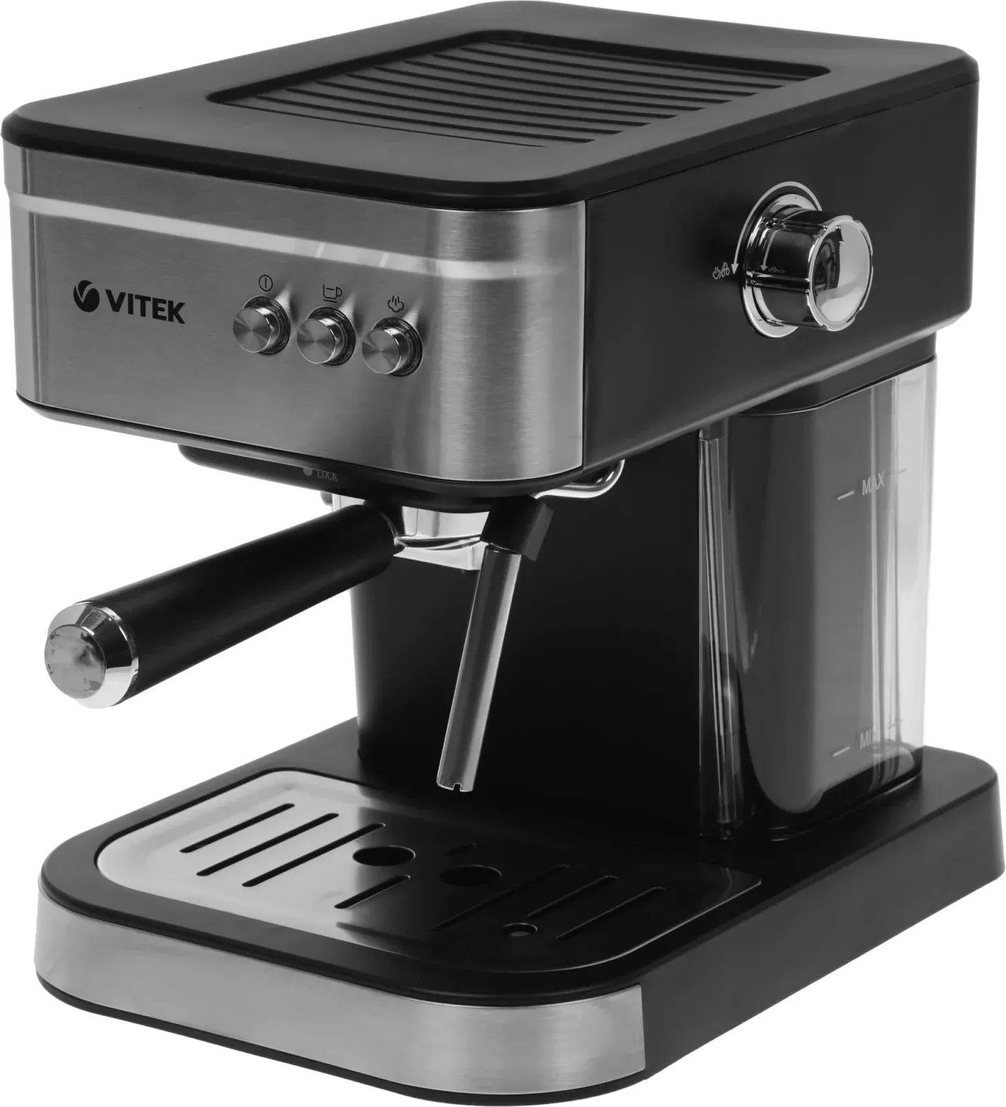 Кофеварка рожковая Vitek VT-8468 1000Вт черный/стальной - фото 5