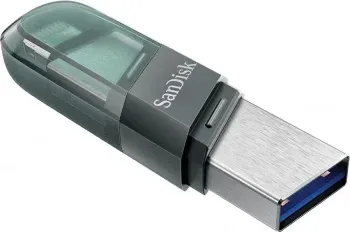 Флеш Диск Sandisk 64GB iXpand SDIX90N-064G-GN6NK USB3.1 зеленый/серебристый, 64 ГБ - фото 3