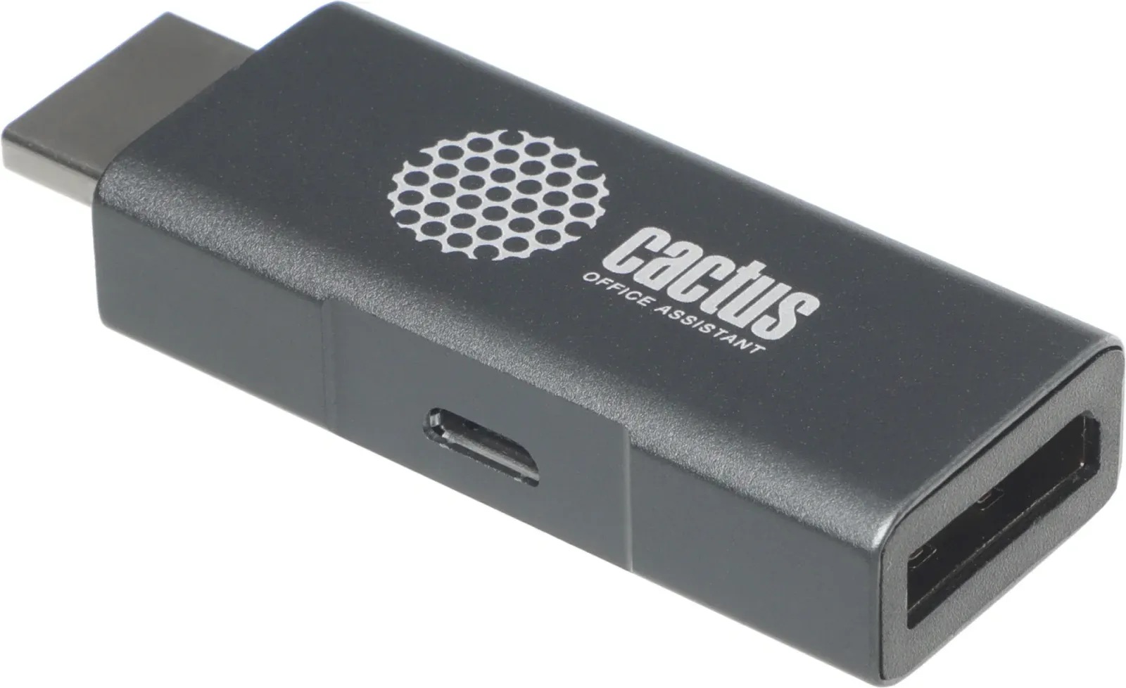 Переходник аудио-видео Cactus CS-HDMI-DP-ADR HDMI m/DisplayPort f позолоч.конт. серый - фото 2