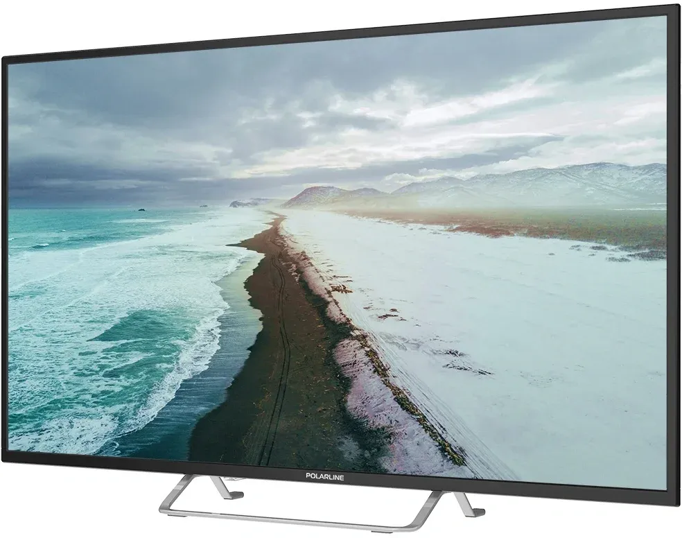 Телевизор LED PolarLine 43 43PL52TC-SM черный/серебристый FULL HD 60Hz DVB-T DVB-T2 DVB-C DVB-S2 USB WiFi Smart TV RUS - фото 2