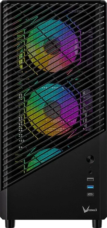 Корпус Formula Mana Geometry черный без БП ATX 4x120mm 1xUSB3.0 audio bott PSU - фото 2
