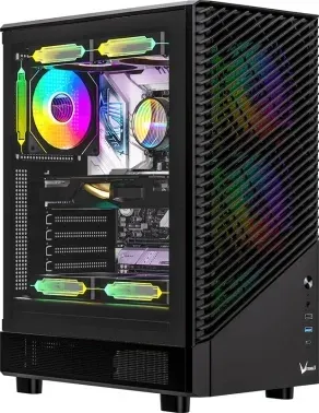 Корпус Formula Mana Geometry черный без БП ATX 4x120mm 1xUSB3.0 audio bott PSU - фото 6