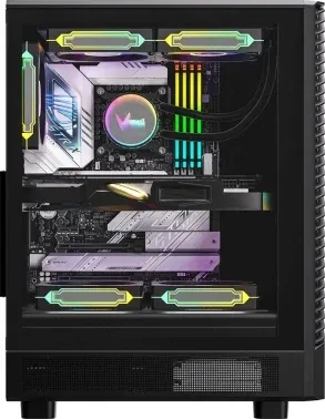 Корпус Formula Mana Geometry черный без БП ATX 4x120mm 1xUSB3.0 audio bott PSU - фото 8