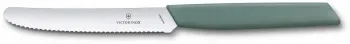 Нож кухонный Victorinox Swiss Modern 6.9006.11W43 стальной столовый для томатов лезв.110мм серрейт. заточка шалфеевый - фото 4