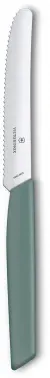 Нож кухонный Victorinox Swiss Modern 6.9006.11W43 стальной столовый для томатов лезв.110мм серрейт. заточка шалфеевый - фото 5