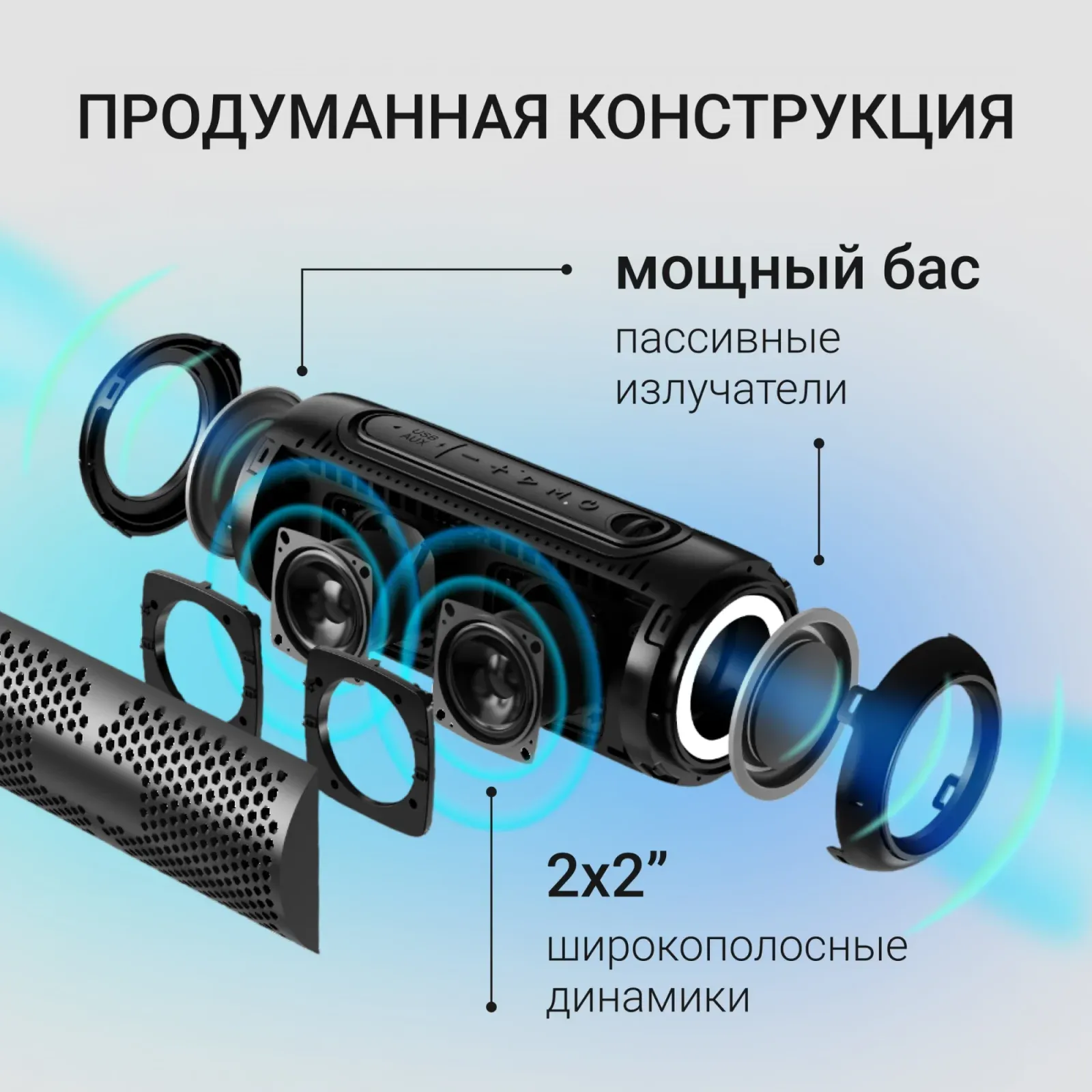 Колонка порт. Digma D-PS1524 черный 20W 2.0 BT 10м 2000mAh PS1524B - фото 7