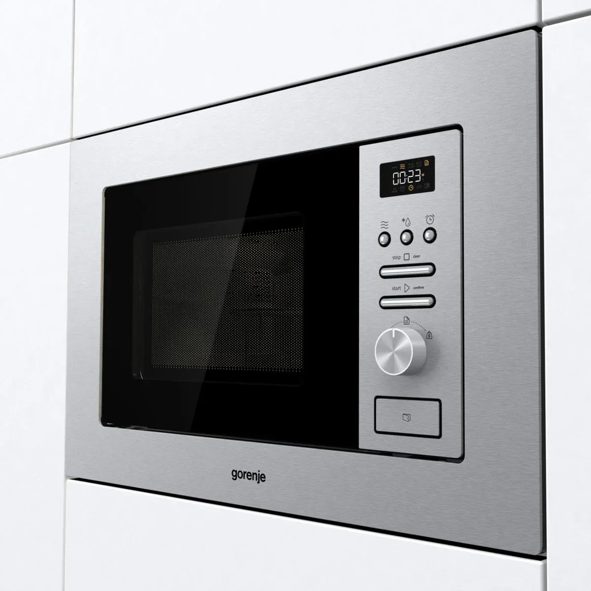 Микроволновая печь Gorenje BMI201AG1X 20л. 800Вт нержавеющая сталь/черный встраиваемая, 20 л - фото 3