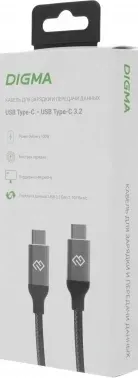 Кабель Digma D-TYPE-C-USB3.2-100W-4K-1.5M USB Type-C m-USB Type-C m 1.5м черный - фото 6