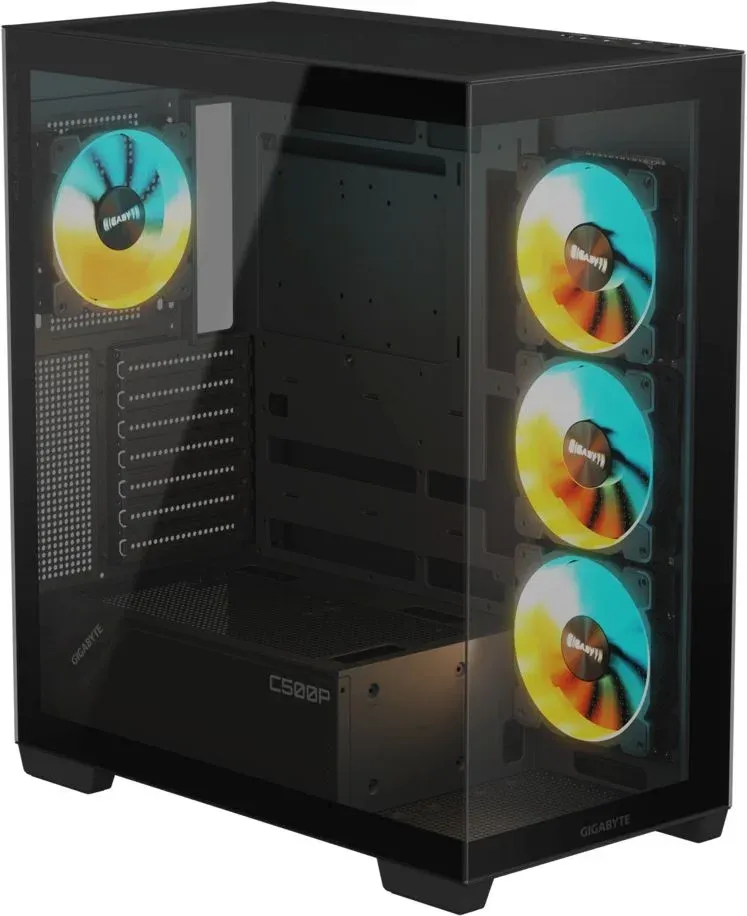 Корпус Gigabyte GB-C500P ST черный без БП ATX 6x120mm 3x140mm 2xUSB3.0 audio bott PSU - фото 2