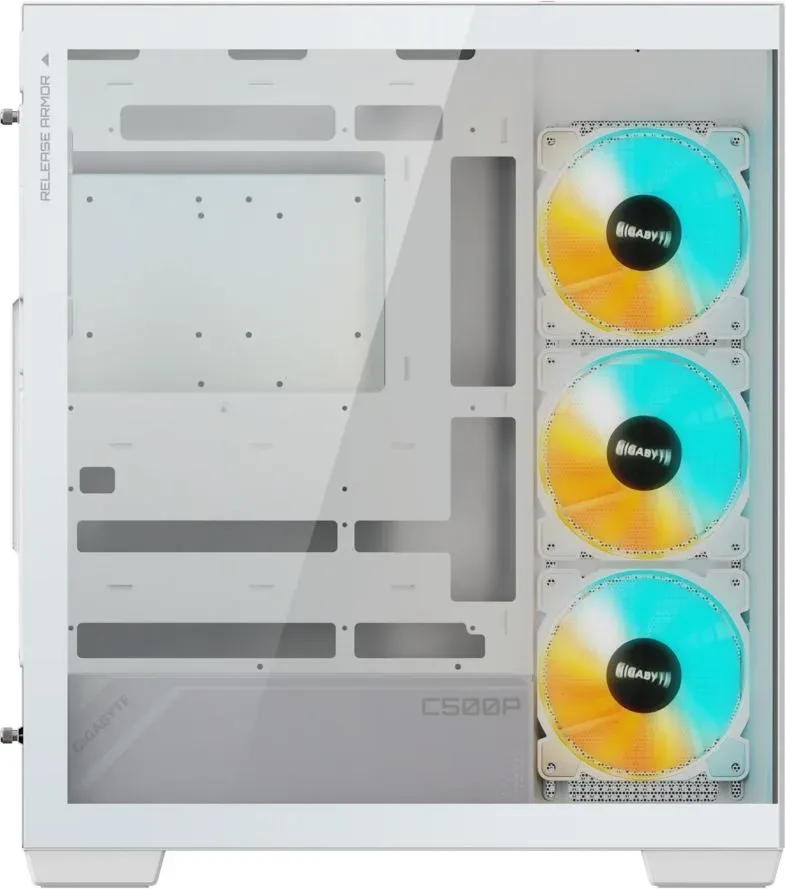 Корпус Gigabyte GB-C500PI ST белый без БП ATX 6x120mm 3x140mm 2xUSB3.0 audio bott PSU - фото 2