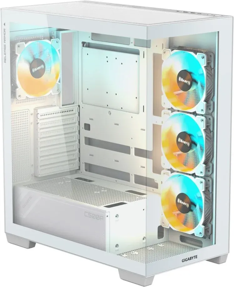 Корпус Gigabyte GB-C500PI ST белый без БП ATX 6x120mm 3x140mm 2xUSB3.0 audio bott PSU - фото 5