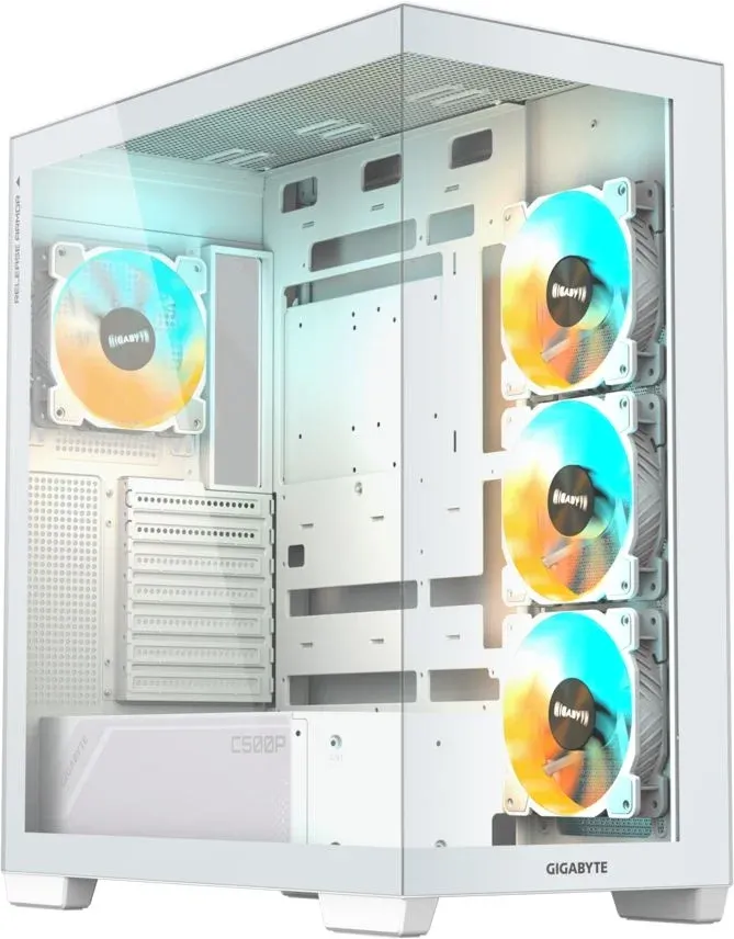 Корпус Gigabyte GB-C500PI ST белый без БП ATX 6x120mm 3x140mm 2xUSB3.0 audio bott PSU - фото 8