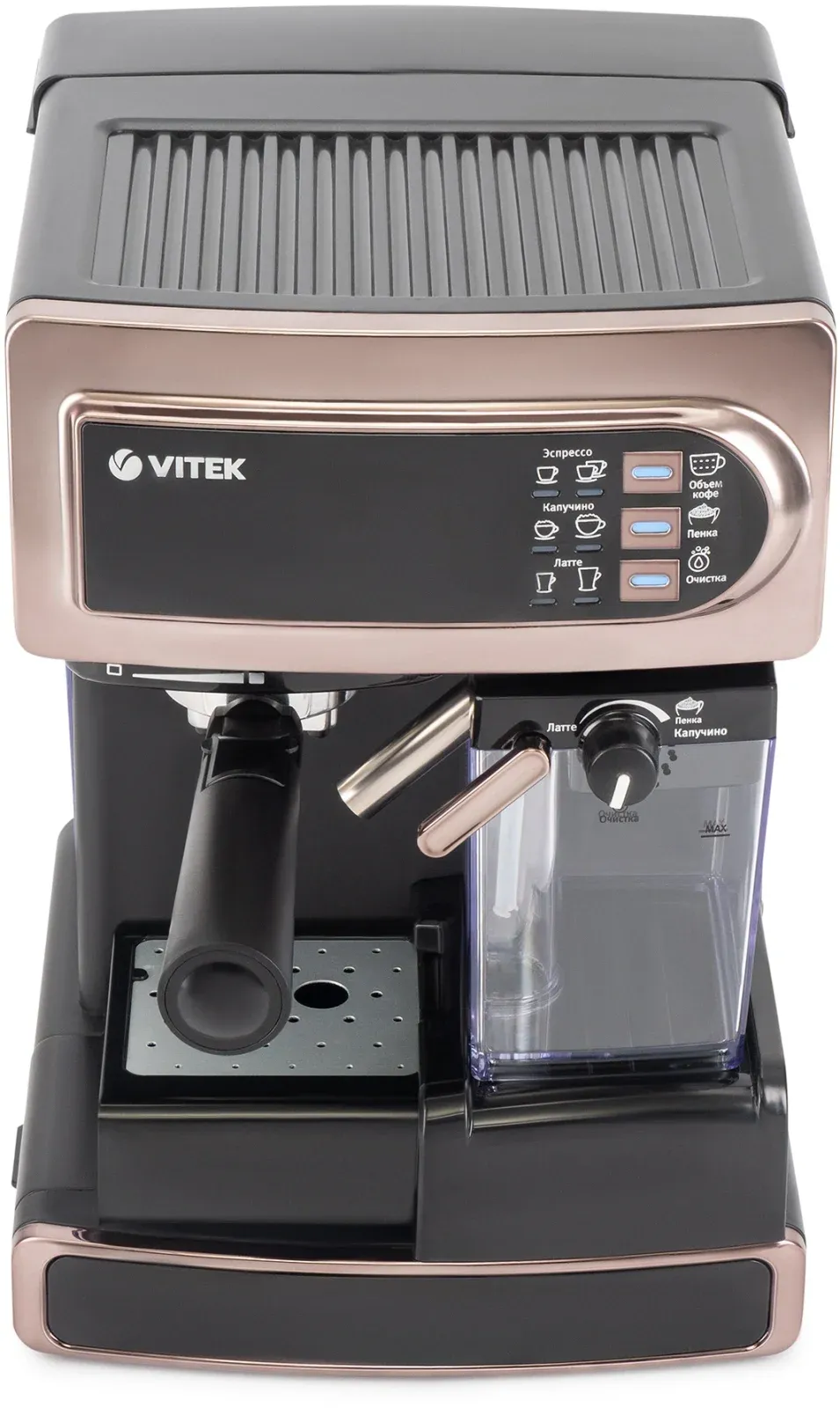 Кофеварка рожковая Vitek VT-1517 GD 1238Вт золотистый - фото 4