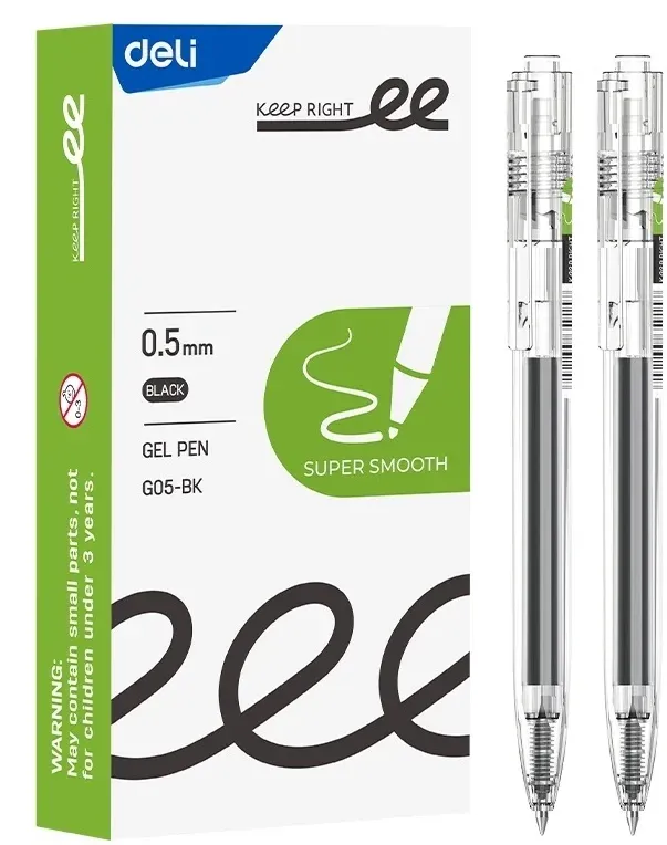 Гелевые ручки DELI EG05-BK - фото 1