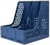 Лоток вертикальный Deli E9843 BLUE 3отд. сборный для бумаг 250x257x275мм синий пластик - фото 5