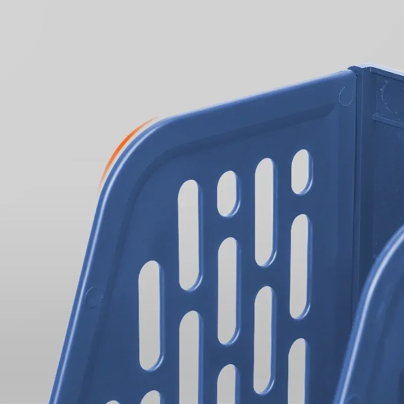 Лоток вертикальный Deli E9849 BLUE 4отд. сборный для бумаг 325x320x275мм синий пластик пластиковый пакет - фото 6