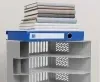 Лоток вертикальный Deli E9849 GREY 4отд. сборный для бумаг 325x320x275мм серый пластик пластиковый пакет - фото 8