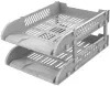 Лоток горизонтальный Deli E9212 GREY сборный для бумаг 325x241x155мм серый пластик упак.:2шт пластиковый пакет - фото 5