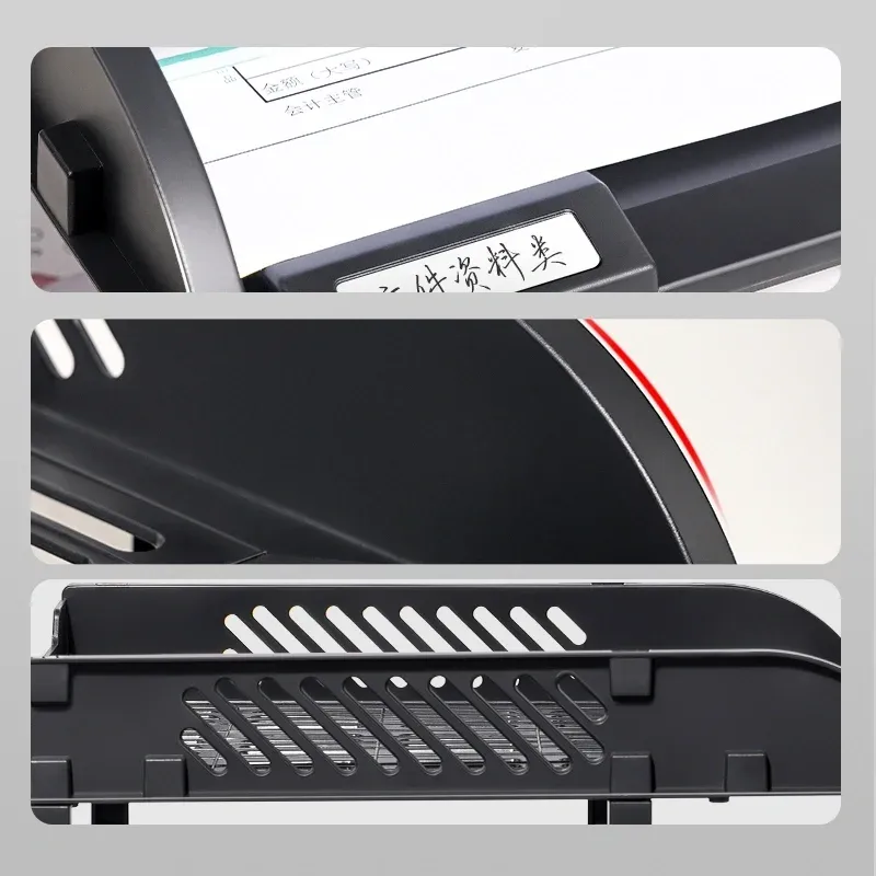 Лоток горизонтальный Deli E9213 BLACK сборный для бумаг 325x241x155мм черный пластик упак.:3шт пластиковый пакет - фото 6