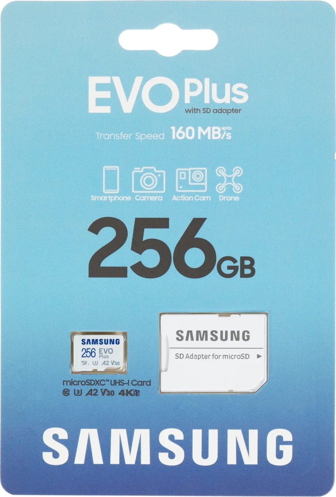 Флеш карта microSDXC 256GB Samsung MB-MC256SA EVO Plus + adapter - фото 2