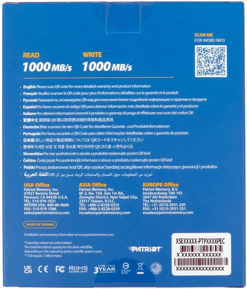 Накопитель SSD Patriot USB-C 2TB PTP2TBPEC Transporter черный - фото 6