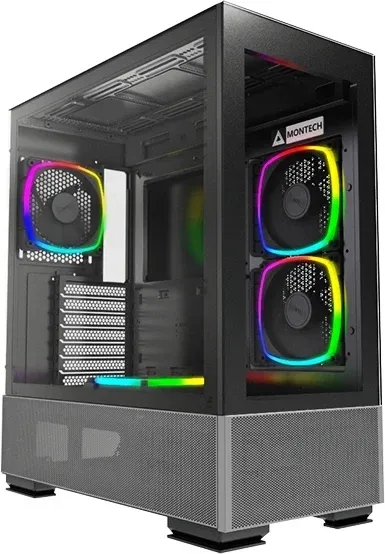 Корпус Montech Sky Two черный без БП ATX 3x140mm 2xUSB3.0 audio bott PSU - фото 1