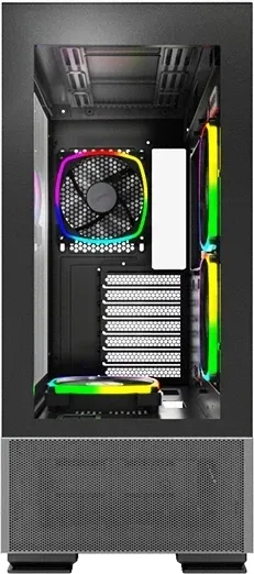 Корпус Montech Sky Two черный без БП ATX 3x140mm 2xUSB3.0 audio bott PSU - фото 2