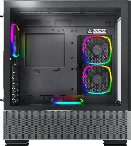 Корпус Montech Sky Two черный без БП ATX 3x140mm 2xUSB3.0 audio bott PSU - фото 3