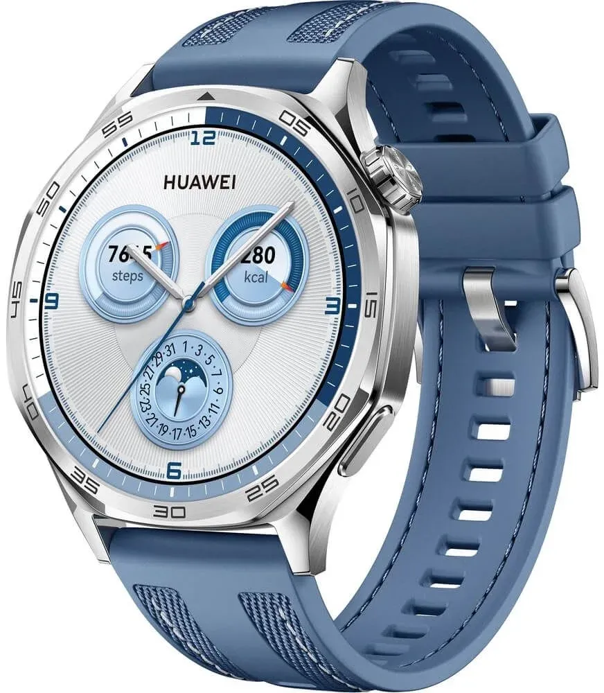 Смарт-часы Huawei Watch GT 5 Vili-B19W 1.43 AMOLED корп.серебристый рем.синий разм.брасл.:140-210мм 55020DGJ - фото 1