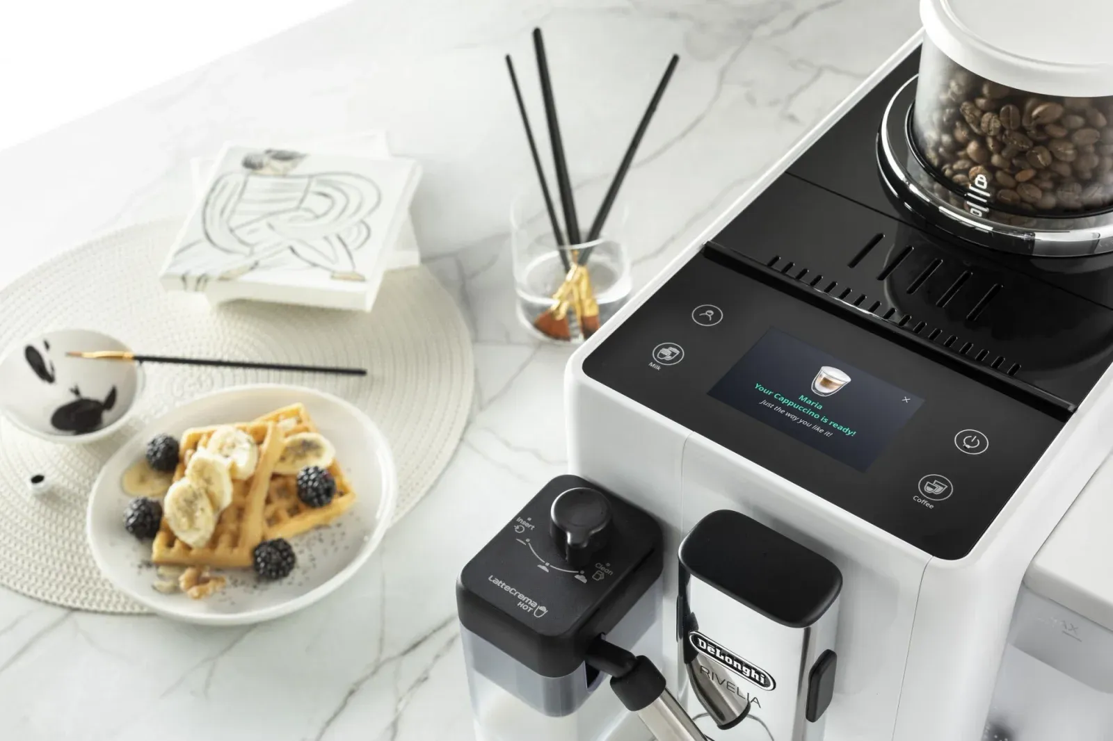 Кофемашина Delonghi EXAM440.55.W 1450Вт белый - фото 2