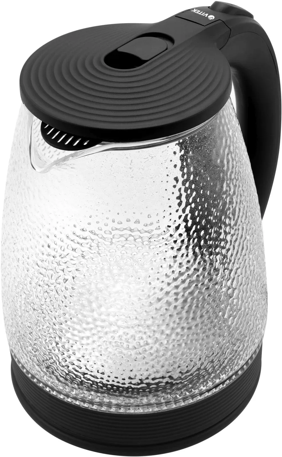Чайник электрический Vitek VT-7003 1.7л. 2200Вт черный корпус: стекло - фото 2