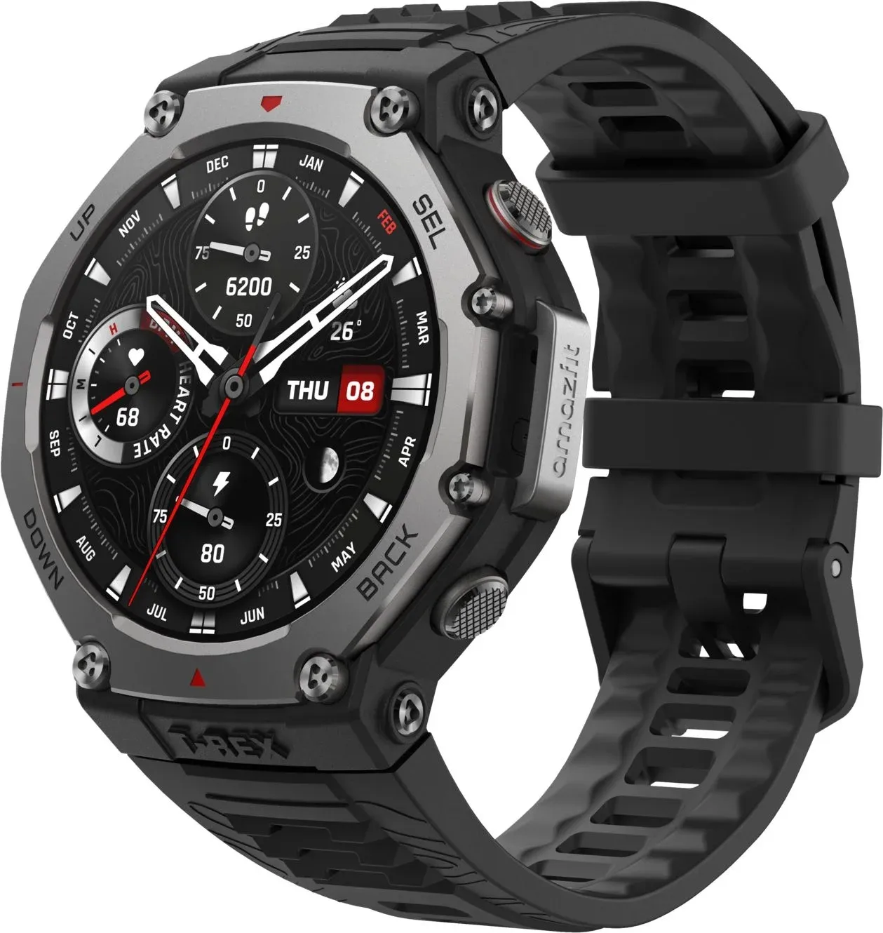 Смарт-часы Amazfit T-Rex 3 A2323 48.5мм 1.5 AMOLED корп.темно-серый рем.темно-серый разм.брасл.:145-210мм 6970100374896 - фото 7
