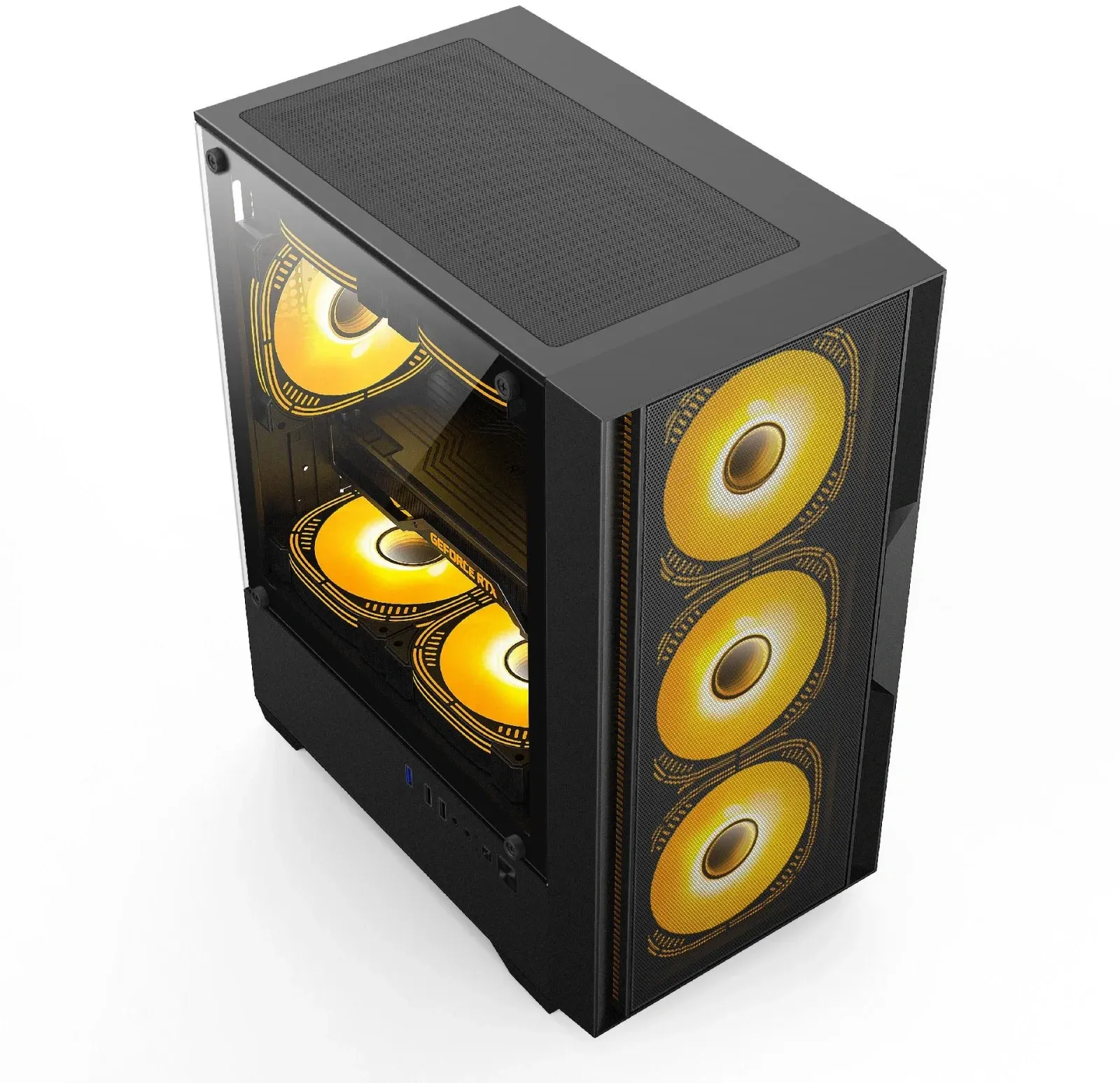 Корпус Accord ACC-ZCU1B черный без БП mATX 5x120mm 2xUSB3.0 1xUSB3.1 audio bott PSU - фото 2