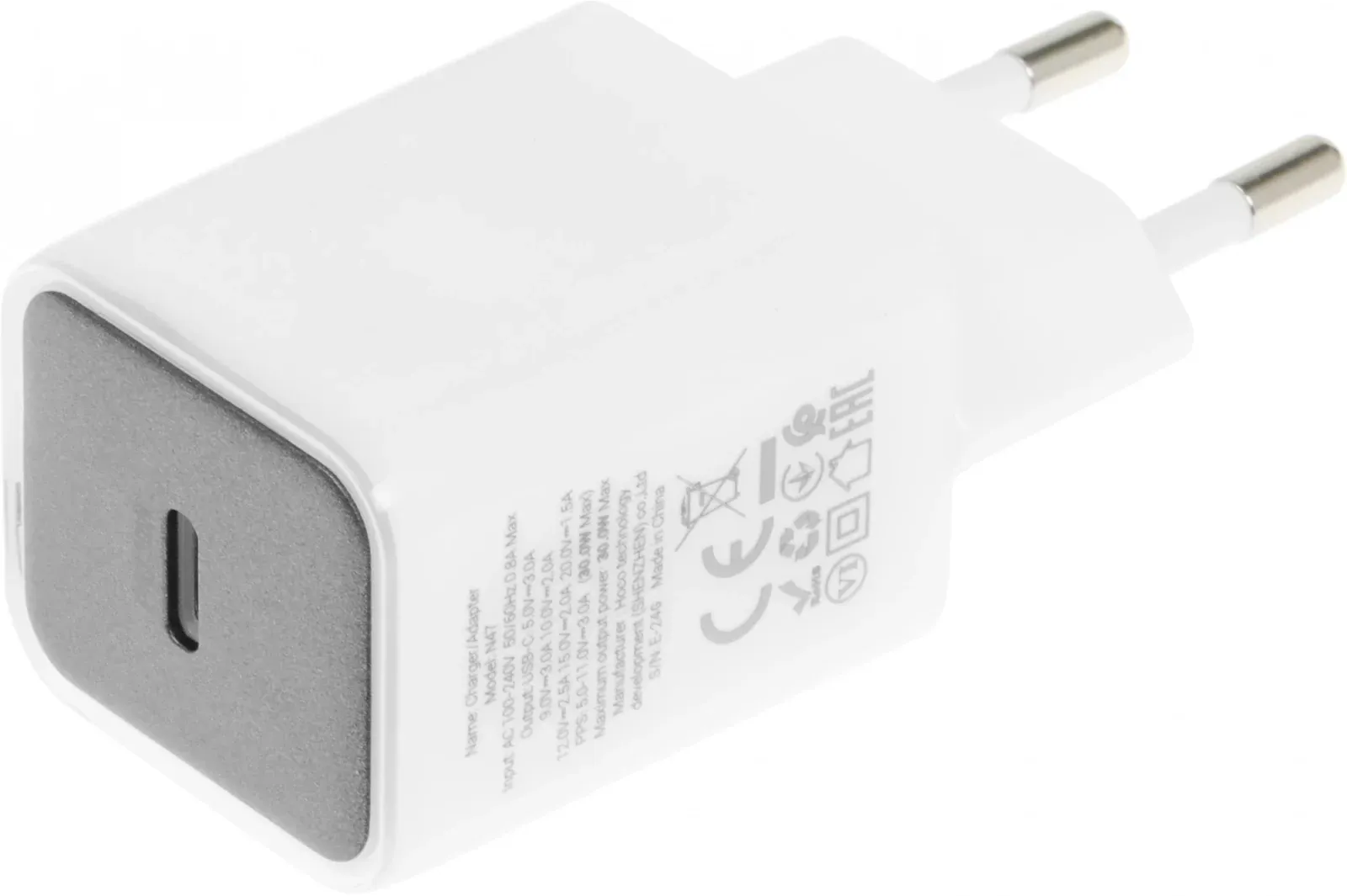 Сетевое зар./устр. Hoco N47 Glorious 30W 3A PD USB Type-C универсальное белый PD30W 35363 - фото 2