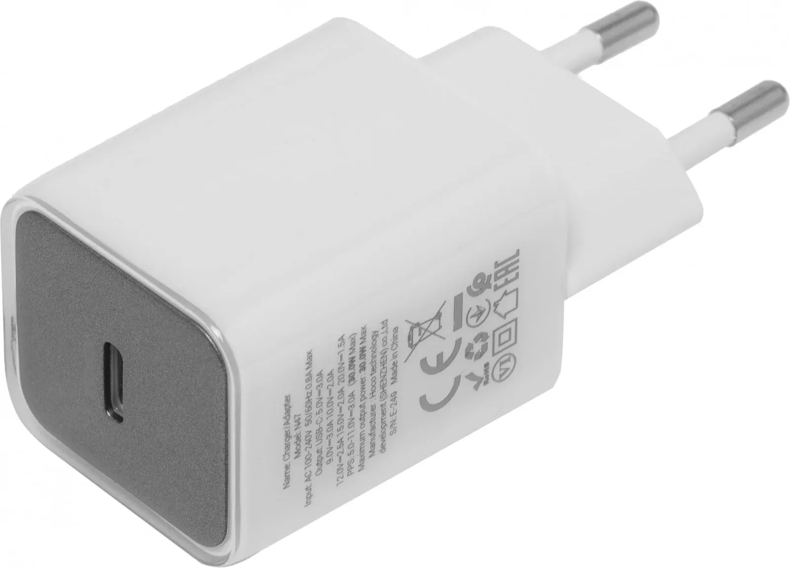 Сетевое зар./устр. Hoco N47 Glorious 30W 3A PD USB Type-C универсальное белый PD30W 35370 - фото 2