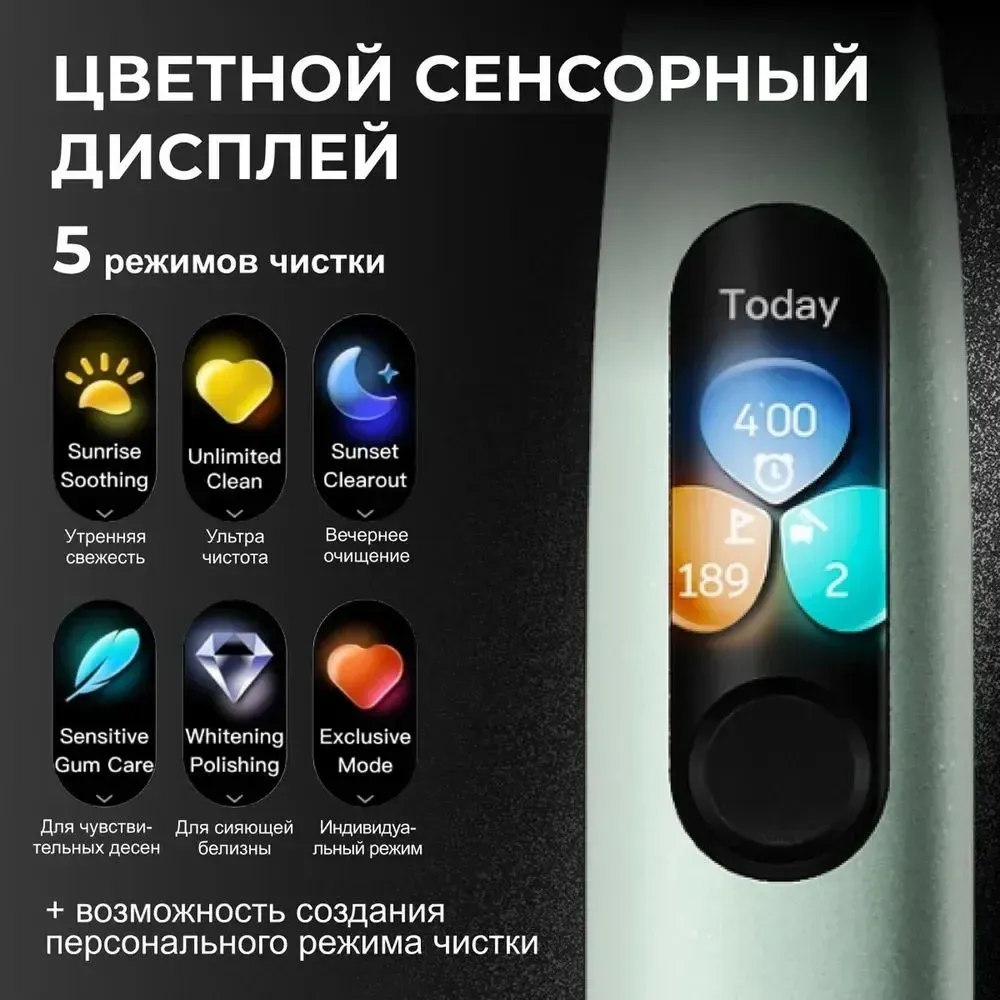 Зубная щетка электрическая Oclean X Ultra V8100 зеленый - фото 4
