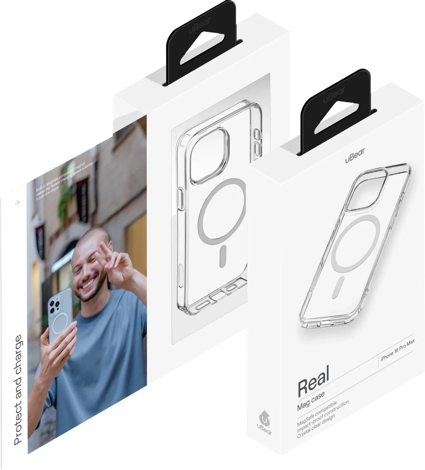 Чехол клип-кейс uBear для Apple iPhone 16 Pro Max Real with MagSafe прозрачный CS398TT69PRL-I24M - фото 4