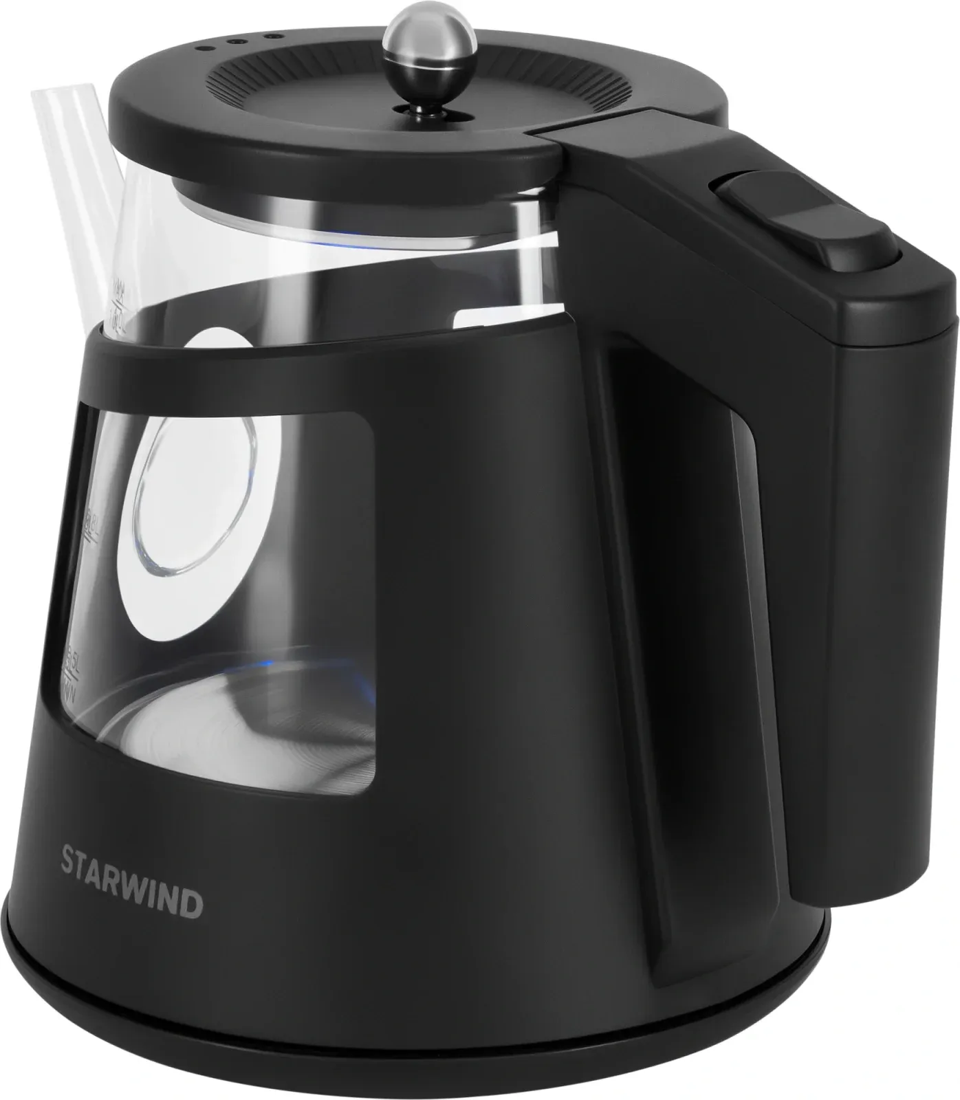 Чайник электрический Starwind SKG2113 1л. 1000Вт черный/прозрачный корпус: стекло - фото 4