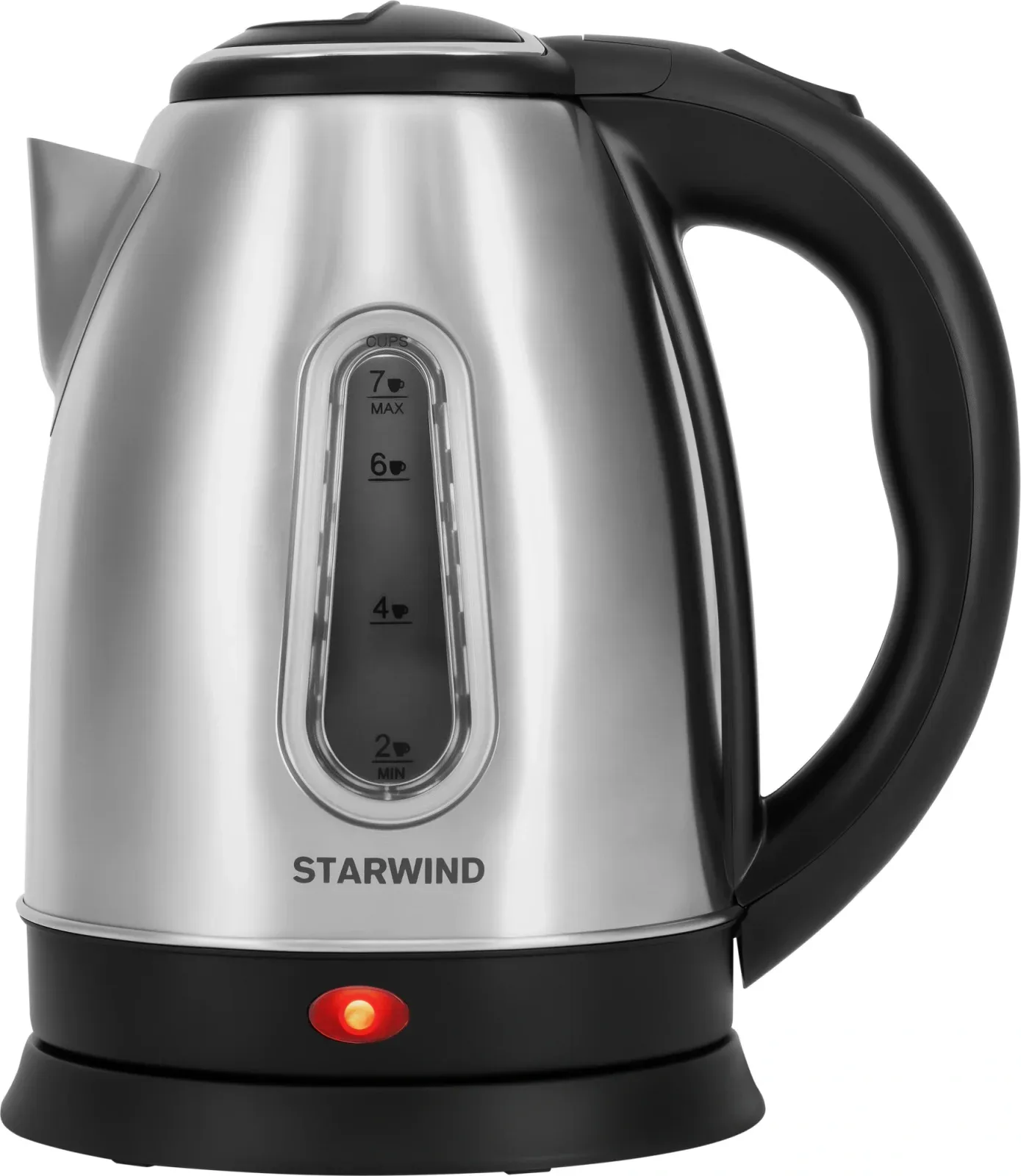 Чайник электрический Starwind SKS2100 1.8л. 1700Вт черный/прозрачный корпус: металл - фото 2
