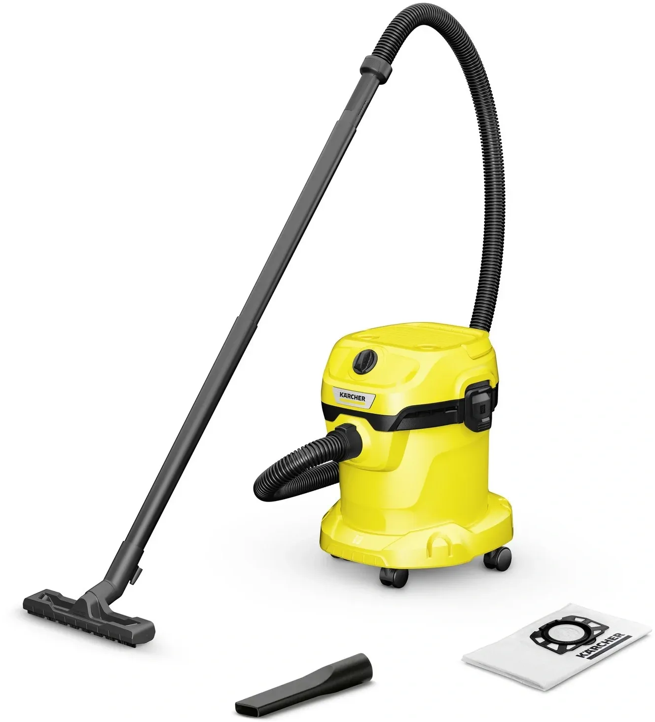 Строительный пылесос Karcher WD 2 V-15/4/18 1000Вт уборка: сухая/влажная/выдув желтый - фото 1