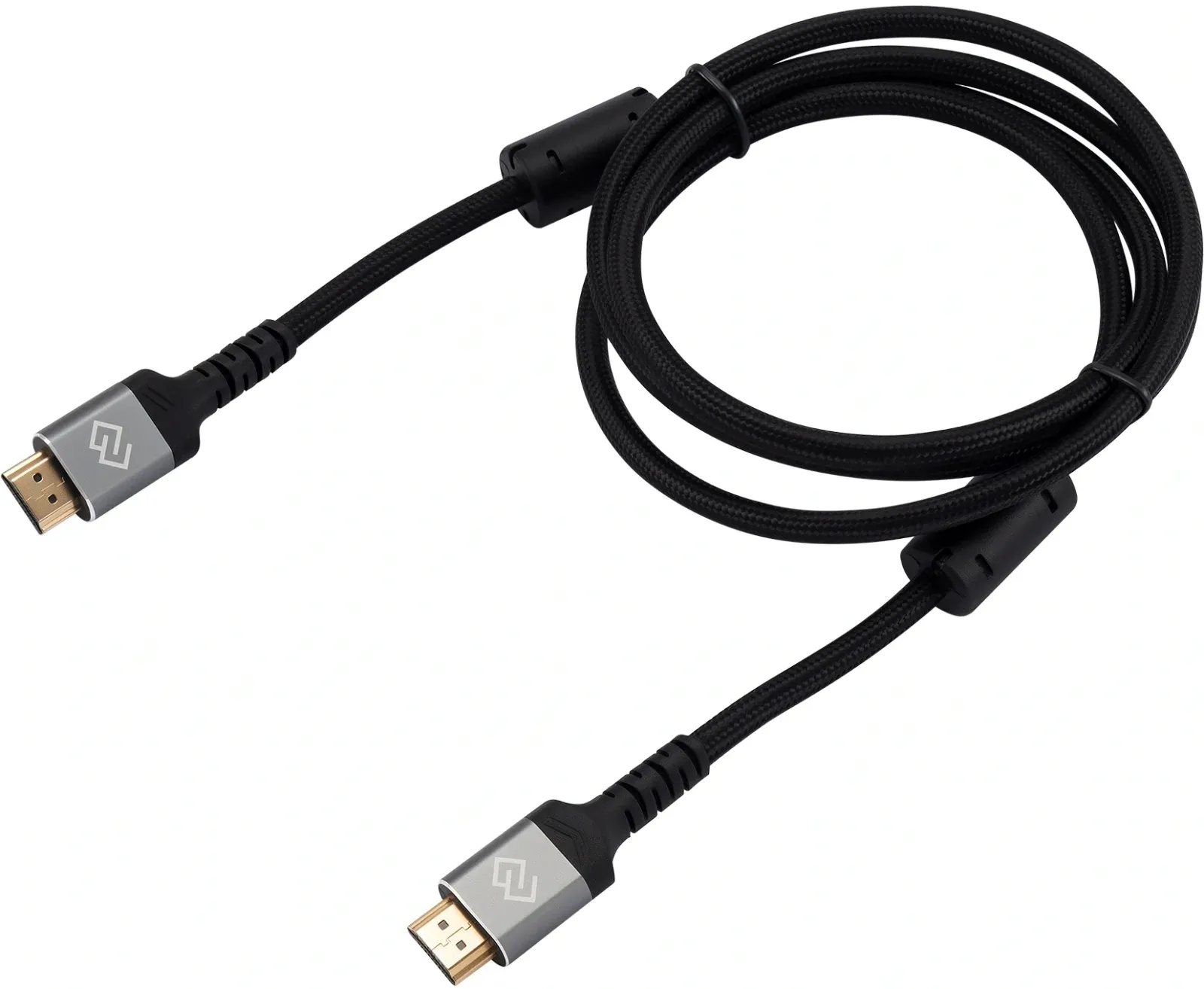Кабель аудио-видео Digma HDMI m/HDMI m 1.5м. феррит.кольца позолоч.конт. черный D-HDMI-2FF-V2.1-1.5M - фото 1