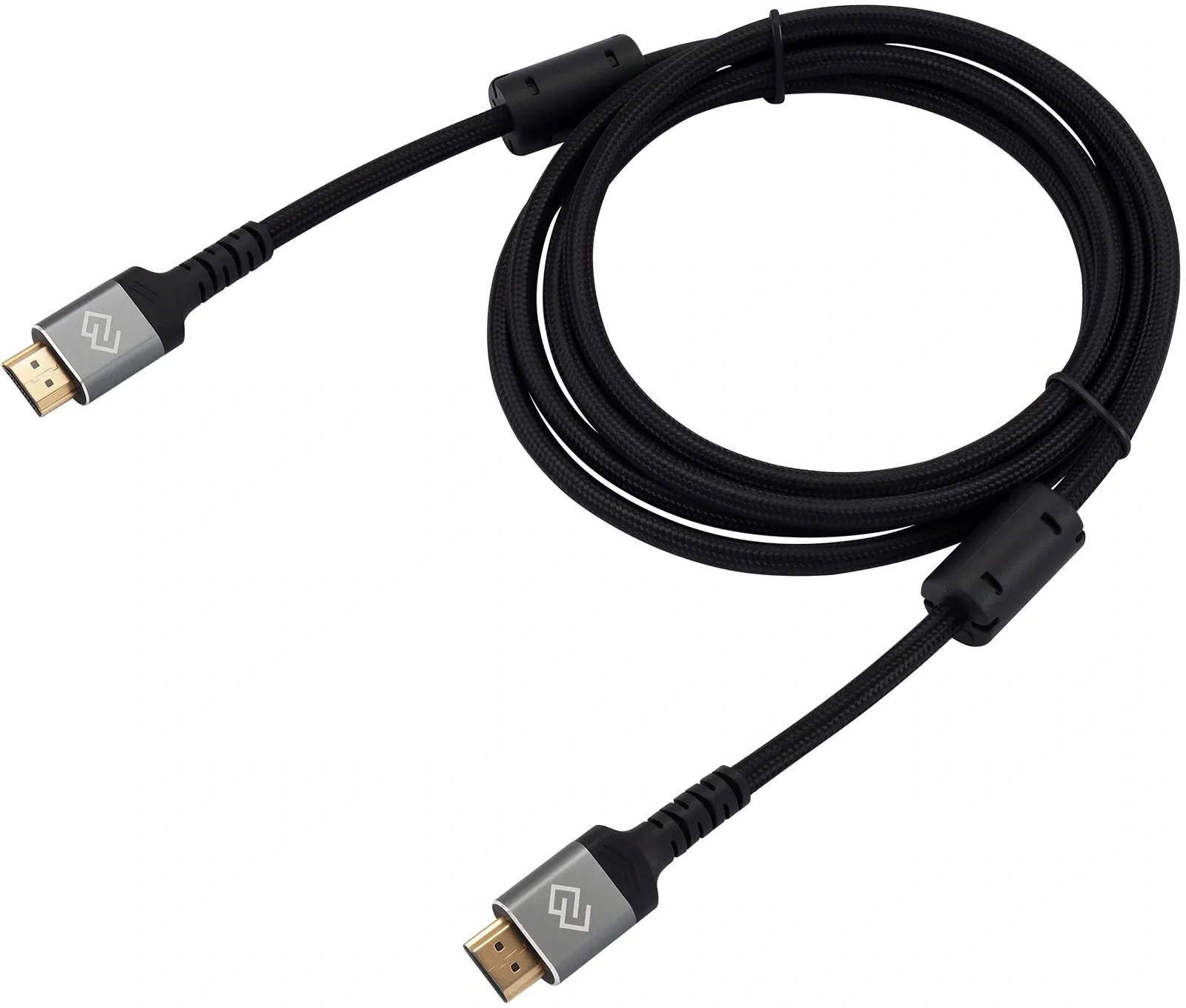 Кабель аудио-видео Digma HDMI m/HDMI m 2м. феррит.кольца позолоч.конт. черный D-HDMI-2FF-V2.1-2M - фото 1