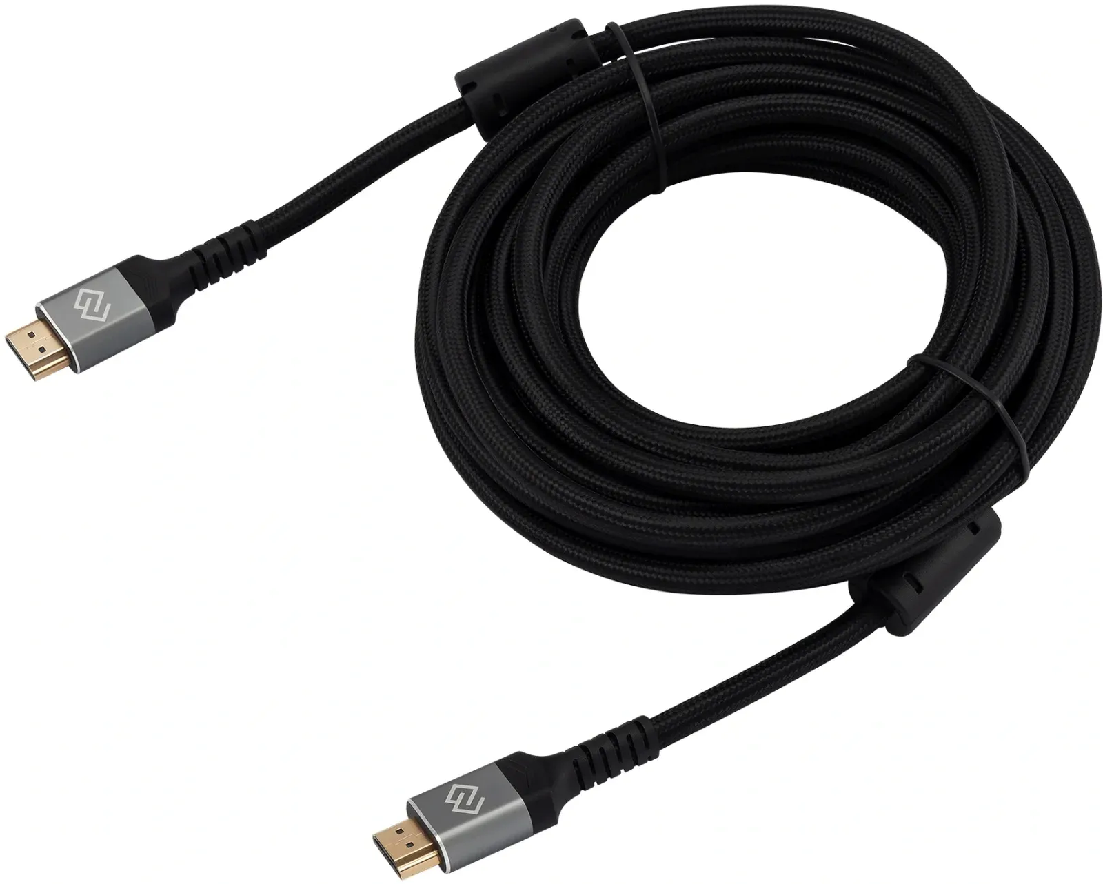 Кабель аудио-видео Digma HDMI m/HDMI m 5м. феррит.кольца позолоч.конт. черный D-HDMI-2FF-V2.1-5M - фото 1