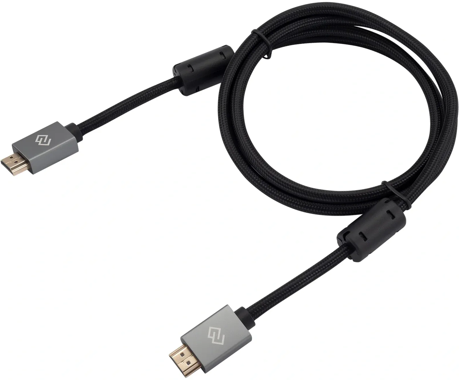 Кабель аудио-видео Digma HDMI m/HDMI m 1.5м. феррит.кольца позолоч.конт. черный D-HDMI-2FF-V2.0-1.5M - фото 1