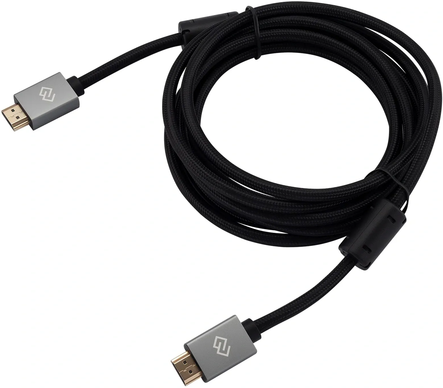 Кабель аудио-видео Digma HDMI m/HDMI m 3м. феррит.кольца позолоч.конт. черный D-HDMI-2FF-V2.0-3M - фото 1