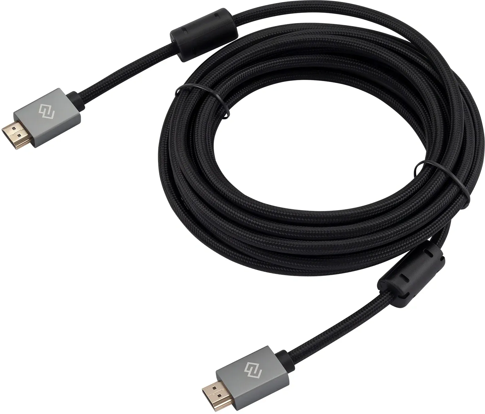 Кабель аудио-видео Digma HDMI m/HDMI m 5м. феррит.кольца позолоч.конт. черный D-HDMI-2FF-V2.0-5M - фото 1