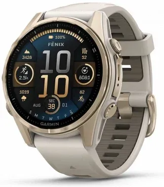 Смарт-часы Garmin Fenix 8 43мм 1.3 AMOLED корп.золотистый рем.серый разм.брасл.:108-182мм 010-02903-11 - фото 4