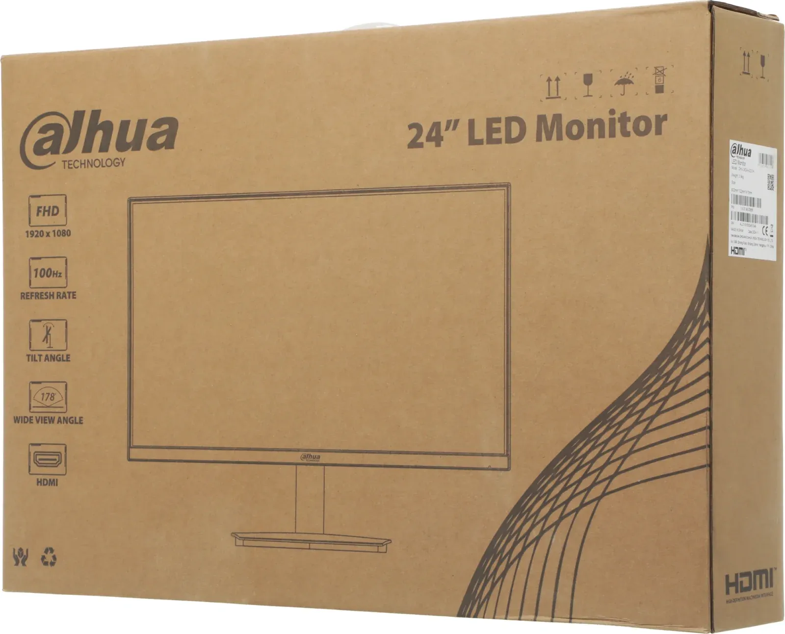 Монитор Dahua 23.8 DHI-LM24-A201H черный IPS LED 5ms 16:9 HDMI M/M матовая 1000:1 250cd 178гр/178гр 1920x1080 100Hz VGA DP FHD 3.1кг - фото 6