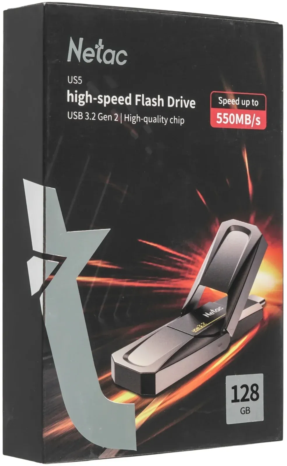 Флеш Диск Netac 128GB US5 NT03US5C-128G-32TA USB3.2 серый, 128 ГБ - фото 7